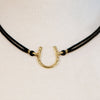 Devlin - Braided Cord and 14K Gold Vermeil Hammered Horseshoe Pendant Necklace - Urban - Equestrian
