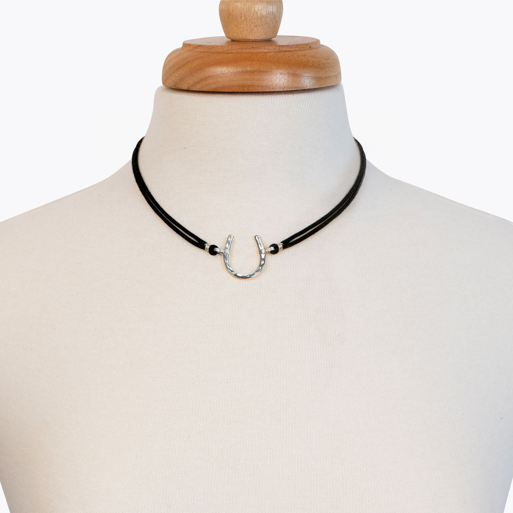 Devlin Hammered Horseshoe Necklace – Equestrian Jewelry Gift for