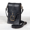 Devon Deluxe Phone Bag - Luxury Leather Handbag in Black - Urban - Equestrian