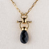 Droplette - Black Onyx Equestrian Horse Bit Necklace in Gold - Urban - Equestrian