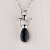 Droplette - Black Onyx Equestrian Horse Bit Necklace in Silver - Urban - Equestrian