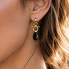 Droplette - Black Onyx Horse Bit Earring Equestrian in Gold - Urban - Equestrian