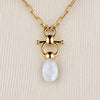 Droplette - Moonstone Equestrian Horse Bit Necklace in Gold - Urban - Equestrian