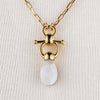 Droplette - Moonstone Equestrian Horse Bit Necklace in Gold - Urban - Equestrian
