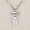 Droplette - Moonstone Equestrian Horse Bit Necklace in Silver - Urban - Equestrian