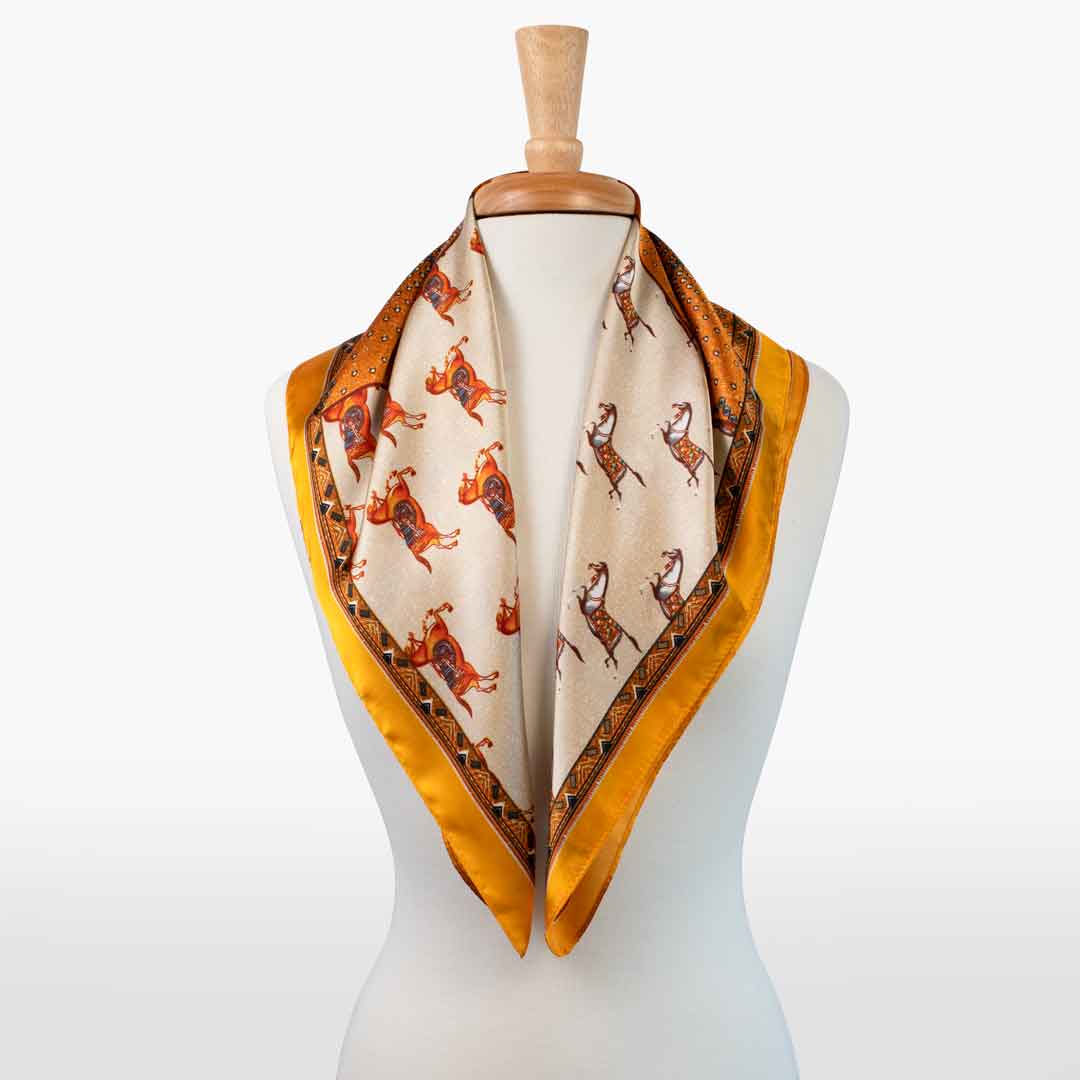 Monaco Equestrian Silk Scarf Monaco – GIGI AEA main image 2