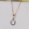 Equinox - Two Tone Equestrian Horseshoe Necklace in 14K Gold on Sterling Silve - Urban - Equestrian