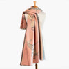Equus - Blush Pink Equestrian Motif and Wool Blend Luxe Shawl - Urban - Equestrian