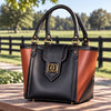 Horsebit Talisman - Cognac on Black Tote - Urban-Equestrian