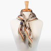 Hunt Club - Stylized Equestrian Pattern in Taupe Silk Scarf - Urban - Equestrian