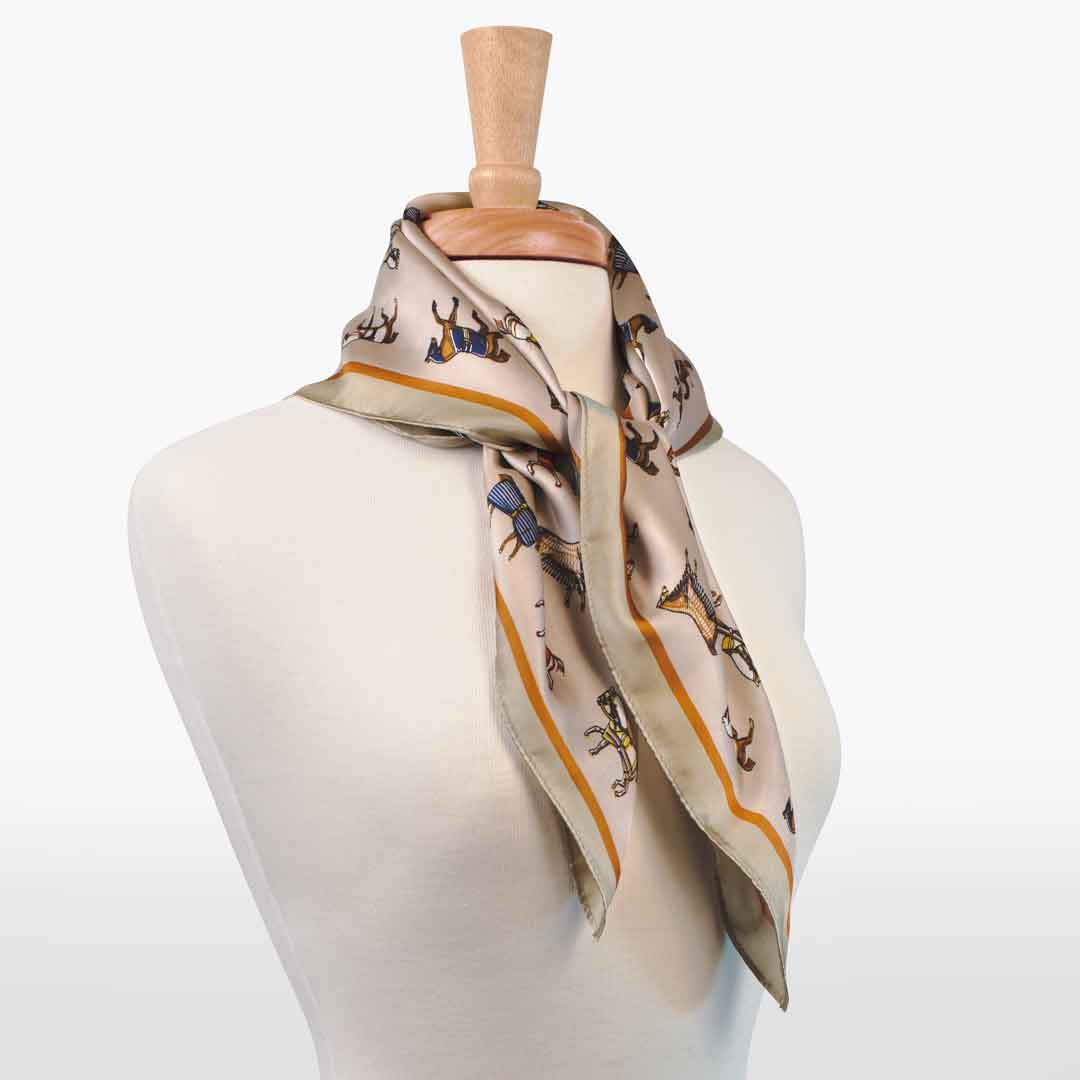 City Horse Silky Scarf  Hunt Club Equestrian Scarf – Luxe Horse Lover Gift in Silk  main image 3