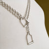 Keenland - Equestrian Stirrup Necklace in Silver - Urban-Equestrian