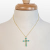 Keepsake - Turquoise and 14K Gold vermeil Cross Charm Necklace - Urban - Equestrian