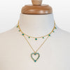 Keepsake - Turquoise and 14K Gold vermeil Heart Charm Necklace - Urban - Equestrian