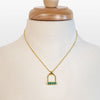 Keepsake - Turquoise and 14K Gold Vermeil Silver Stirrup Charm Necklace - Urban - Equestrian