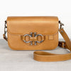 Lana - English Stirrup Crossbody Bag in Caramel Italian Leather with Nickel Hardware Equestrian Handbag - Urban - Equestrian