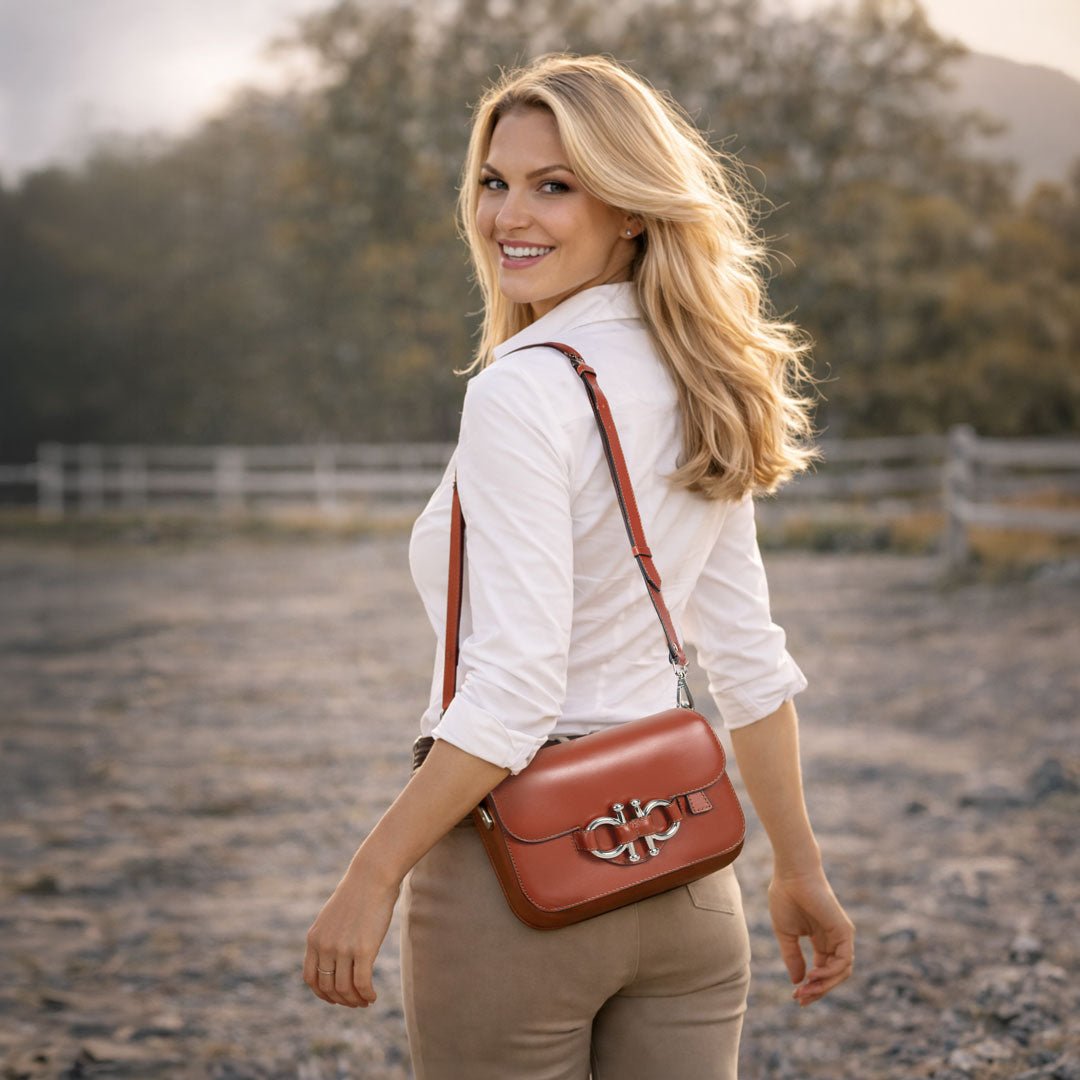 Lana Cognac Crossbody | Equestrian Handbag by URBAN-EQUESTRIAN