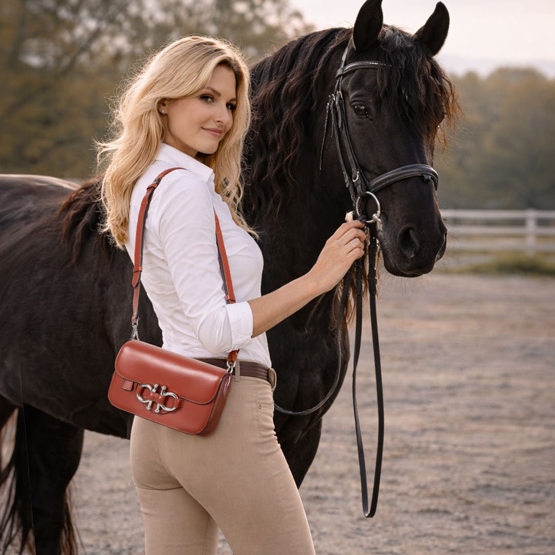 Lana Cognac Crossbody | Equestrian Handbag by URBAN-EQUESTRIAN
