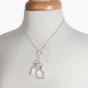 Langley - Equestrian Double Riding Stirrup Necklace in Silver - Urban - Equestrian