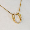 Levade - Moissanite Horseshoe Equestrian Necklace in Gold - Urban - Equestrian