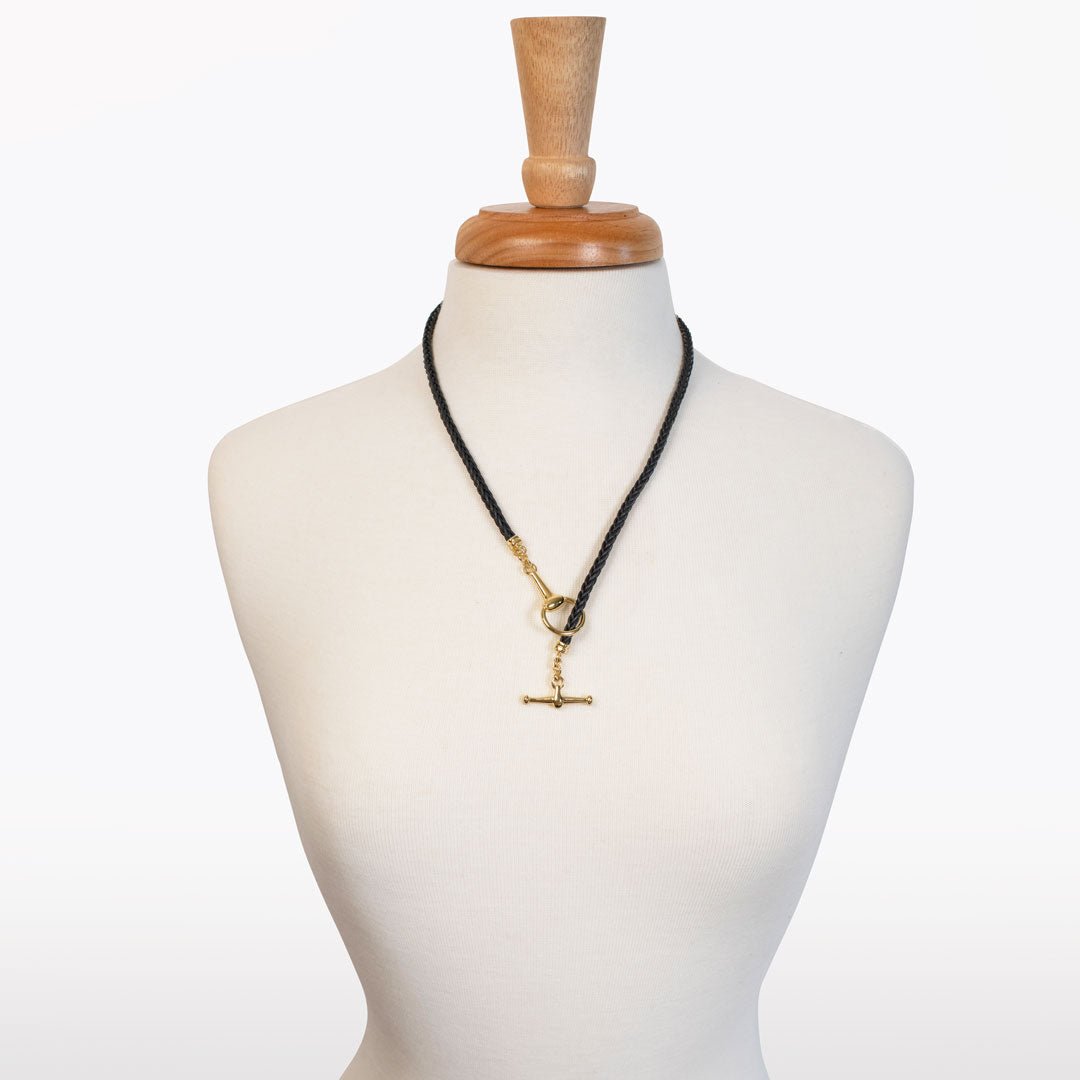 ODEZA Braided Leather Horse Bit Necklace – Equestrian Jewelry