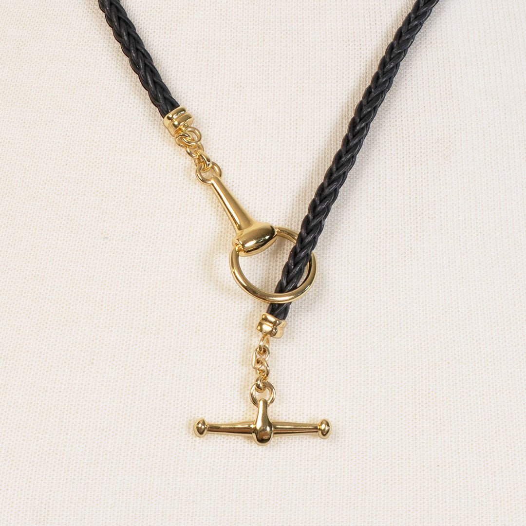 ODEZA Braided Leather Horse Bit Necklace – Equestrian Jewelry