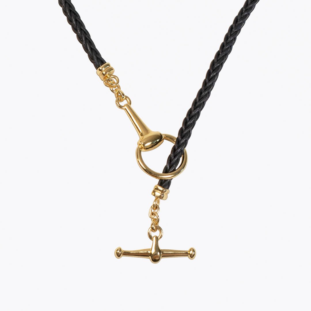 ODEZA Braided Leather Horse Bit Necklace – Equestrian Jewelry