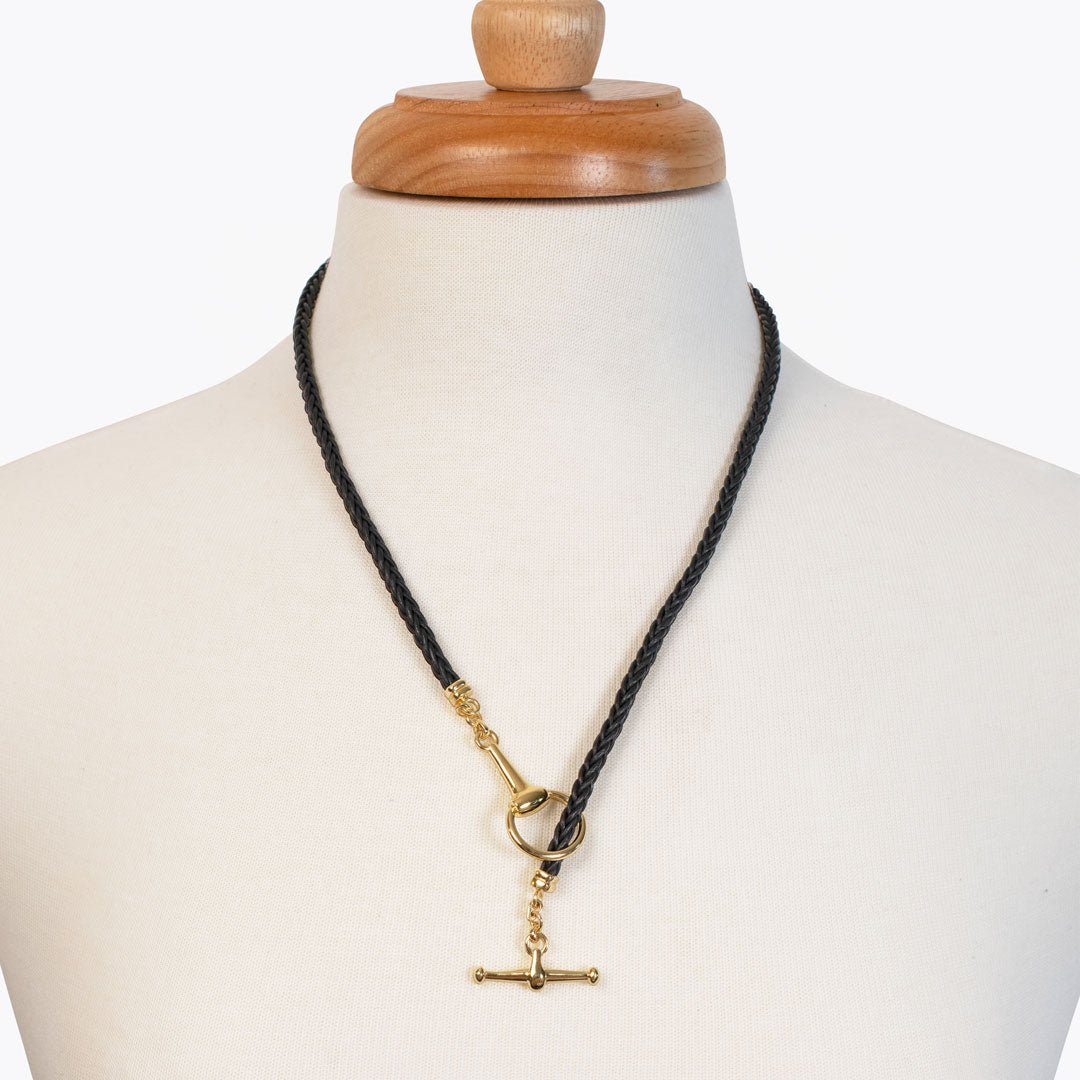 ODEZA Braided Leather Horse Bit Necklace – Equestrian Jewelry