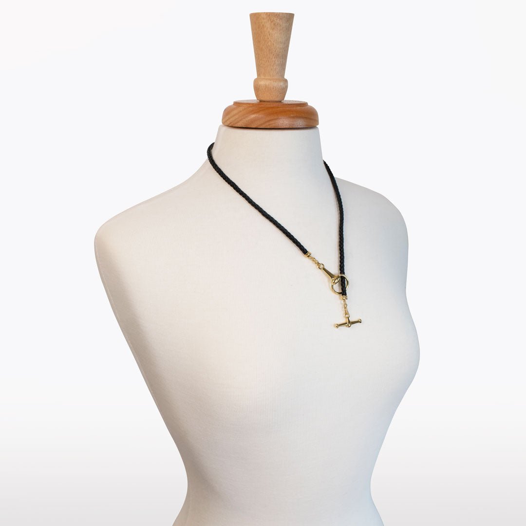 ODEZA Braided Leather Horse Bit Necklace – Equestrian Jewelry