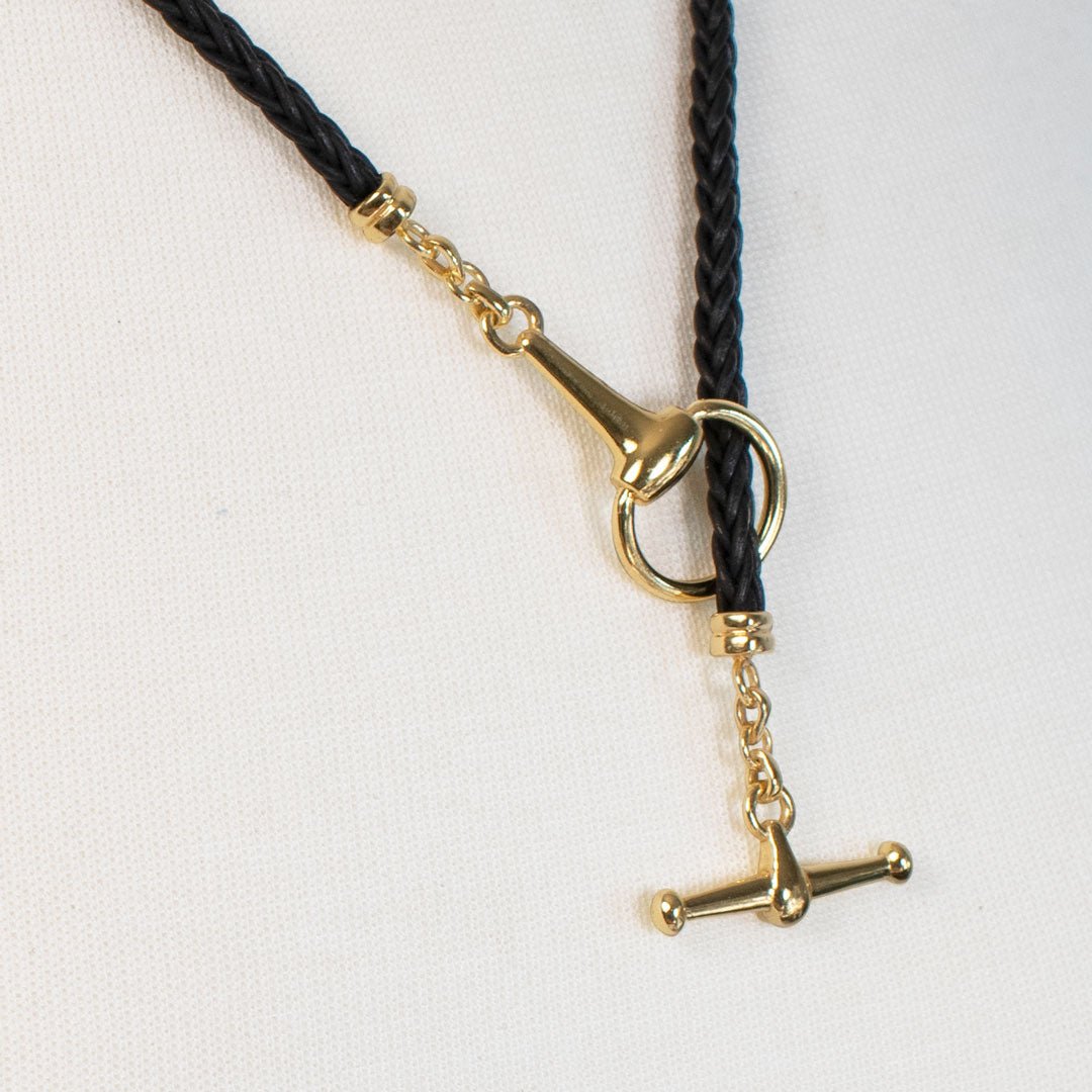 ODEZA Braided Leather Horse Bit Necklace – Equestrian Jewelry