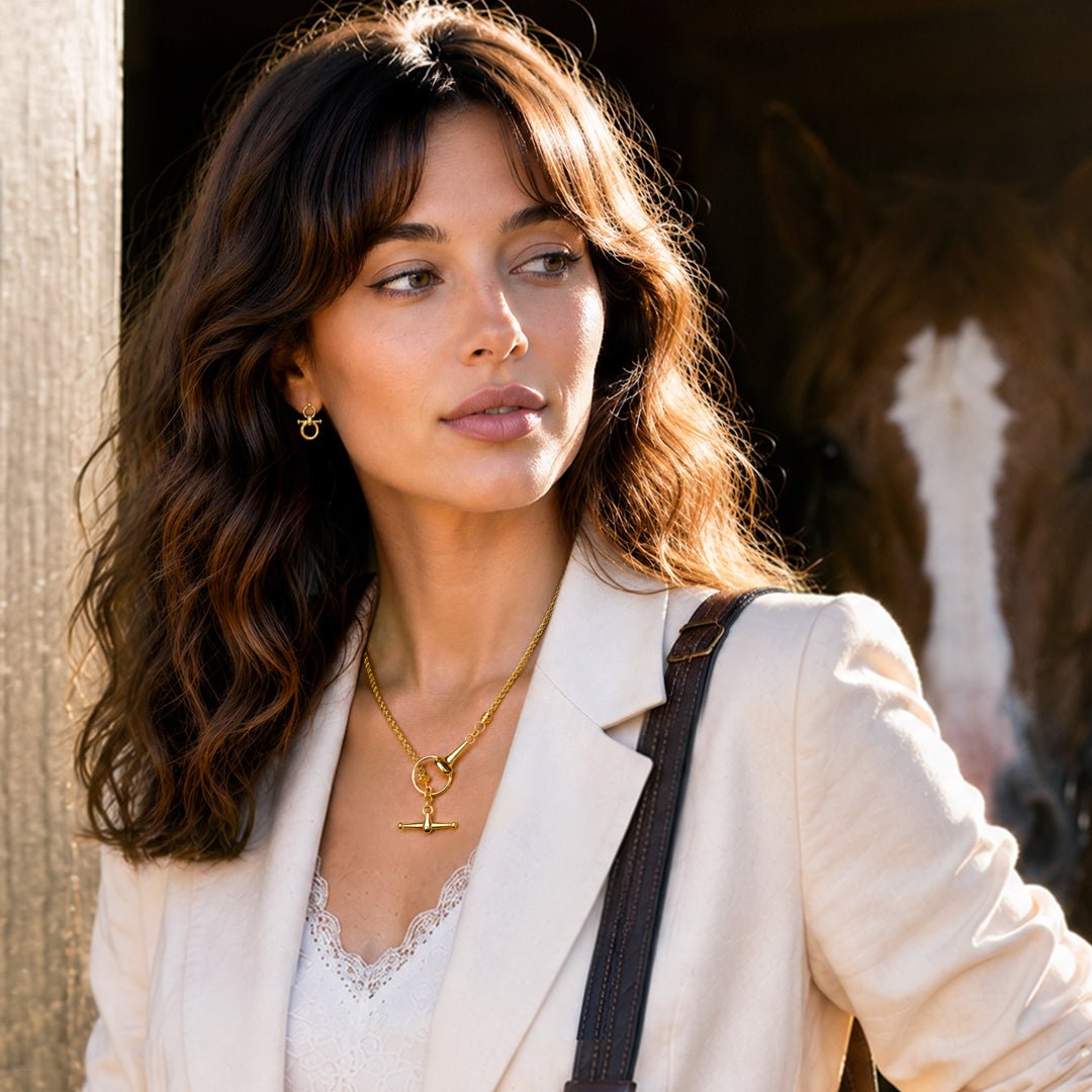 Odeza - Horse Bit Toggle Equestrian Necklace in Gold - Urban-Equestrian
