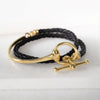 Odeza - Wrap Around Horse Bit Leather and 14K Gold on Brass Bracelet - Urban - Equestrian