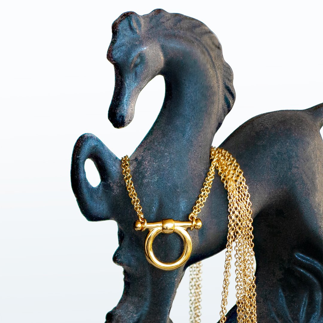 Orion Equestrian Horse Bit Necklace in Gold Vermeil | Urban-Equestrian