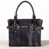 Paddock - Custom Horse Halter Bracket and Italian Leather Black Tote Bag - Urban - Equestrian