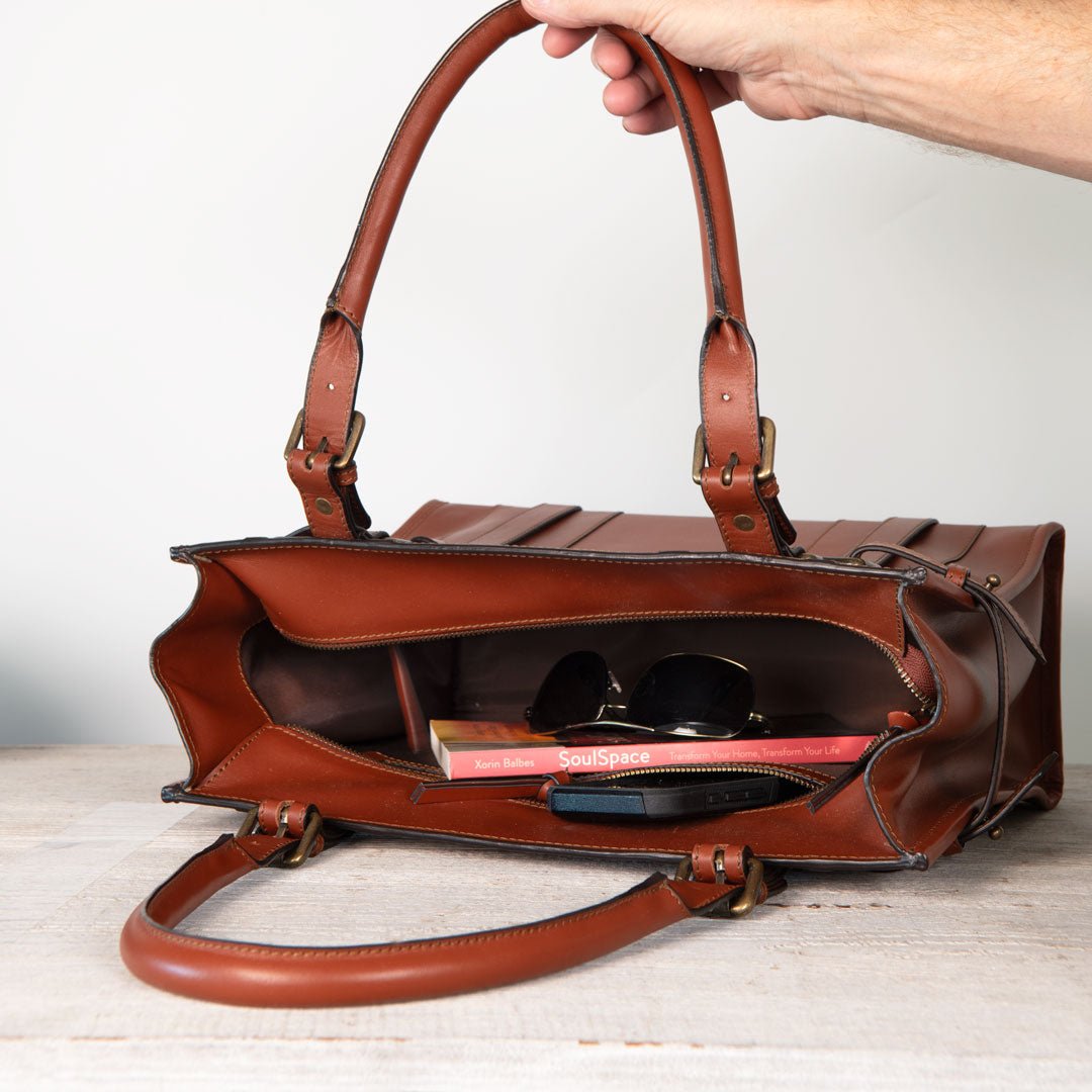 Paddock Cognac Tote – Luxury Equestrian Gift for Horse Girls