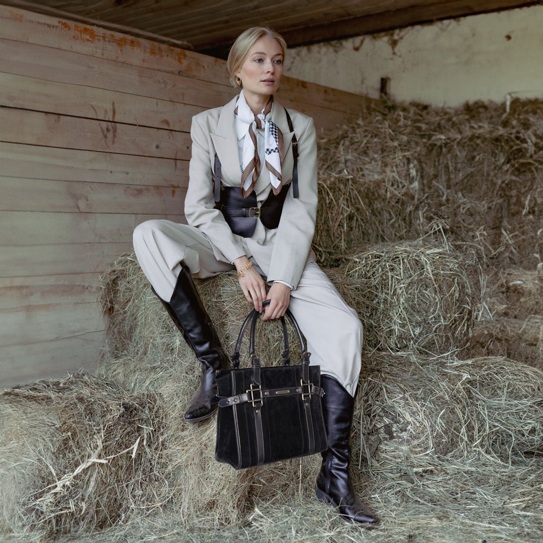 Paddock - Custom Equestrian Halter Bracket Tote Bag in Paddock - Custom Equestrian Halter Bracket Tote Bag in