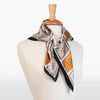 Pony Club - Stylized Equestrian Pattern in Saffron and Charcoal Silk Scarf - Urban - Equestrian