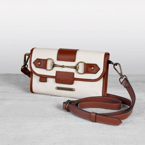 Reina Horse Bit Crossbody - Canvas & Leather - Urban-Equestrian