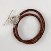 Roundup - Braided Leather Horseshoe Bracelet in Brown & Silver - Urban - Equestrian