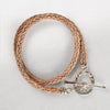 Roundup - Braided Leather Horseshoe Bracelet in Natural & Silver - Urban - Equestrian