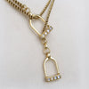 Sojourn - Moonstone Equestrian Stirrup Necklace in Gold - Urban-Equestrian