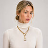 Sojourn - Moonstone Equestrian Stirrup Necklace in Gold - Urban-Equestrian