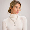 Sojourn - Moonstone Equestrian Stirrup Necklace in Silver - Urban-Equestrian