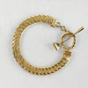 T Bar Curb Chain Horseshoe Buckle Clasp 14K Gold Plated Brass Bracelet - Urban - Equestrian