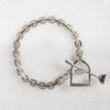 T Bar Petite Chain Stirrup Buckle Clasp Sterling Silver Plated Brass Bracelet - Urban - Equestrian