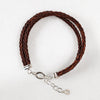Tally - Braided Leather Horseshoe Coin Bracelet in Brown - Urban - Equestrian