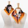 Troie - Stylized Equestrian Pattern in Tangerine Silk Scarf - Urban - Equestrian