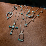 Keepsake Turquoise Stirrup Necklace - Gold