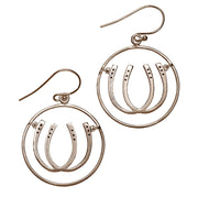 Double Luck Horseshoe Earrings - Silver - www.urban-equestrian.com