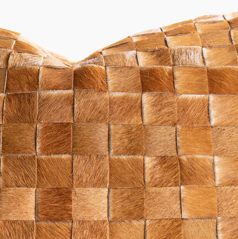Adagio Real Cowhide Lumbar Pillow w/ Feather Down Insert - Brown - www.urban-equestrian.com